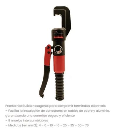 Pinza Crimpeadora Hidraulica Eurotech 4 a 70 Milimetros