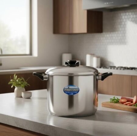 Olla de 24 cm PLATINO, 18cm de altura,  7,5 lts de capacidad (12100)