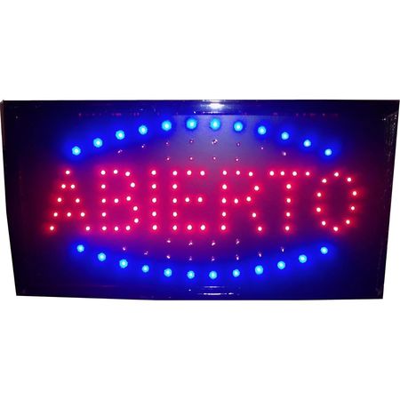 Cartel Led Luminoso Abierto Kiosco 220v Azul Y Rojo Led