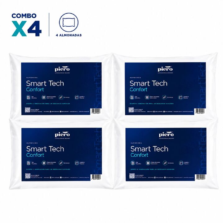 Almohadas Smart Tech Confort Piero Fibra 70x40cm Combo x4 - Vista 8