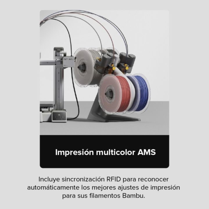 Impresora 3D Bambu Lab A1 Mini Combo multicolor AMS FDM - Vista 6