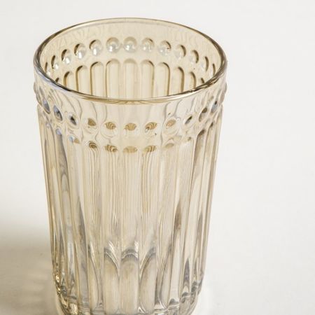 SET X 12 VASOS ALTOS DE VIDRIO COLOR CHAMPAGNE LINEA CARDIFF 400 ML