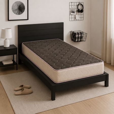 Colchon de Espuma Maxiking Armonia 1 Plaza y Media 100x190x22cm de Alta Densidad Tela Sarga de Algodon Resistente
