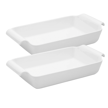 SET X2 FUENTES RECT. 33X18X5 CM PORC. BLANCA - OXFORD
