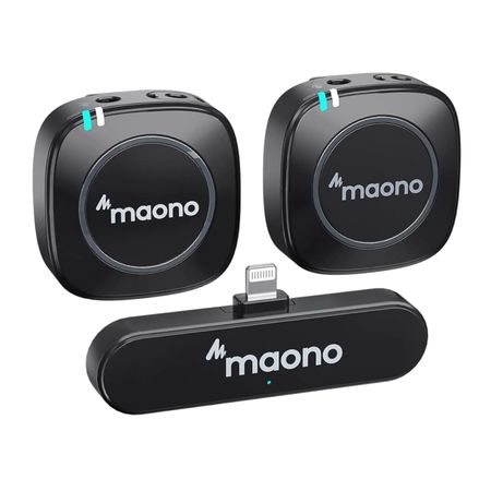 Maono WM820 B2 Lightning. Sistema inalámbrico de micrófonos corbateros para iPhone