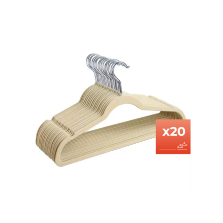 PERCHAS TERCIOPELO WAGGS VH001 CREMA X100 PCS