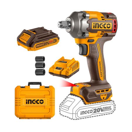 LLAVE DE IMPACTO 1/2" 400NM 20V INDUSTRIAL INGCO CIWLI2040-4