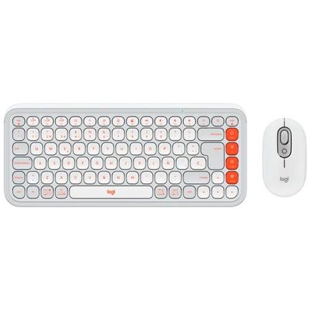 Teclado y Mouse Logitech Pop iCom Wireless 2.4GHz White