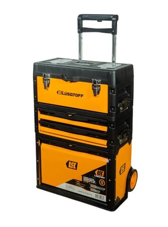 Valija Carro Porta Herramientas 3en1 Lusqtoff L8106 Metalico Naranja