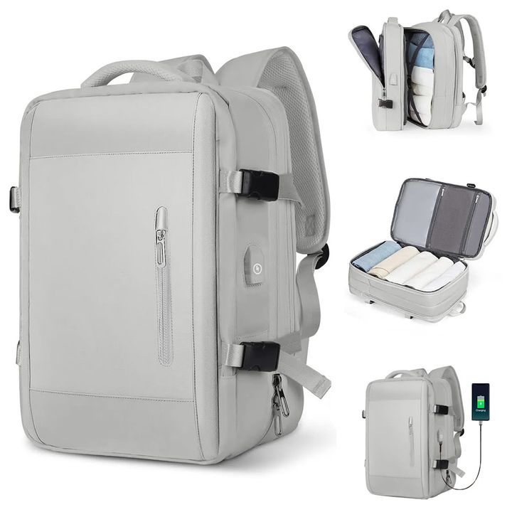 Mochila de Viaje Gris Gadnic Expansible Impermeable 40L - Vista 1