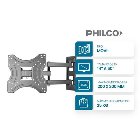 Soporte de TV o Monitor De Pared Móvil Philco PG1443M 14" A 43"