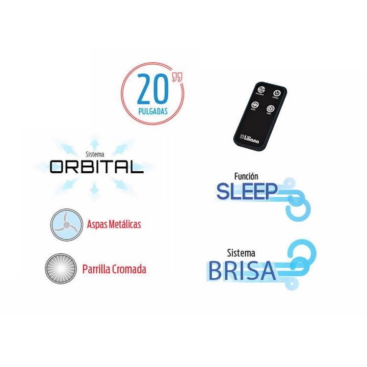 Ventilador de pared Liliana 20" c/control remoto VWC2016 - Vista 2