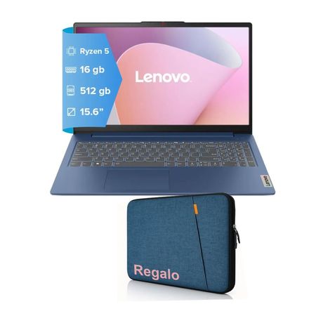 NOTEBOOK LENOVO IDEAPAD SLIM 3 AMD RYZEN 5 40 10º GEN 8GB RAM 512GB SSD 15.6  AZUL FUNDA REGALO