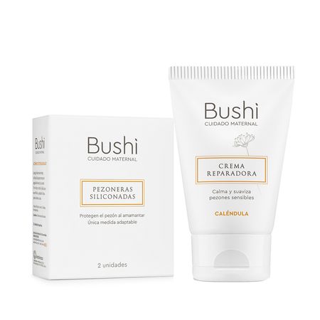 Set Bushi Crema Reparadora Calendula y Pezoneras Siliconadas