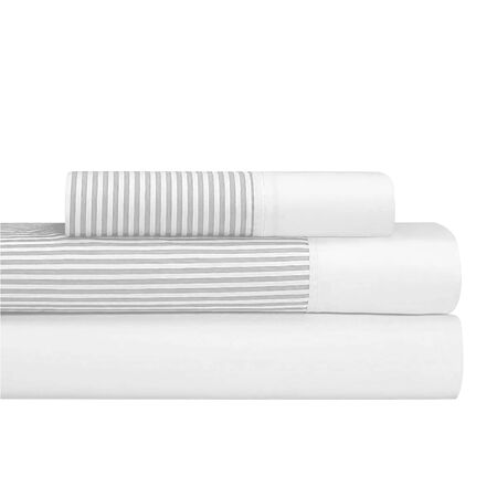 Juego de sabanas Cannon Classic 1 plaza Y media Color Gris rayado