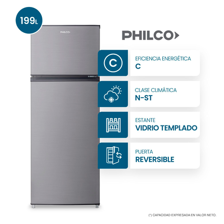 Heladera Philco NPHCT225X 199 Litros Plateada Cíclica