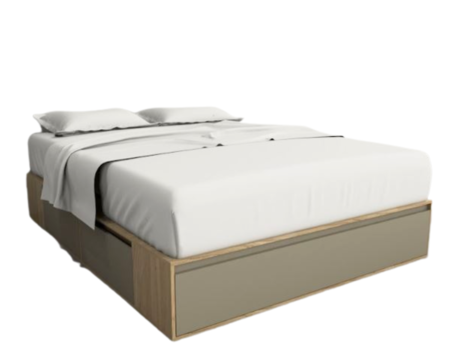 Base Cama Box Linea Minimal 1.60m 4 Cajones Con 1 Puerta 6443 Olmo/Gris C Tables