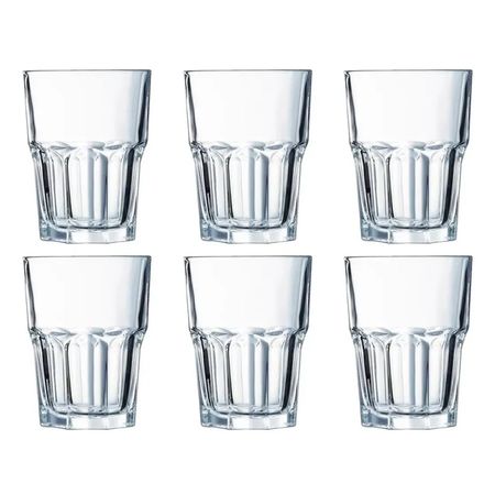 Set X 6 Vaso Bajo Vidrio Templado Granity Arcoroc 350 Cc Transparente