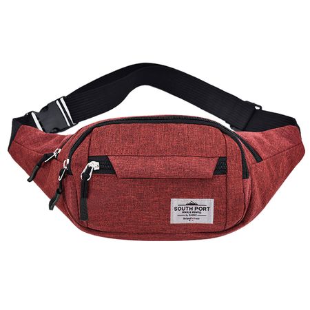 Riñonera Bandolera Roja South Port Ajustable con Cierres