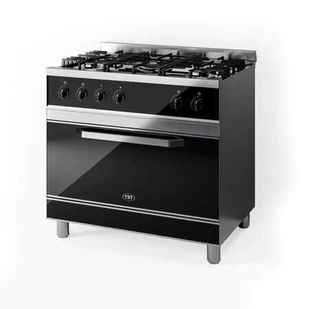 Cocina Semi Industrial TST Vesta 90 cm Negra Vidrio Templado