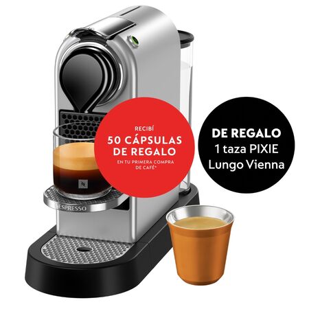 Cafetera Nespresso Citiz Silver + Taza PIXIE Lungo Vienna