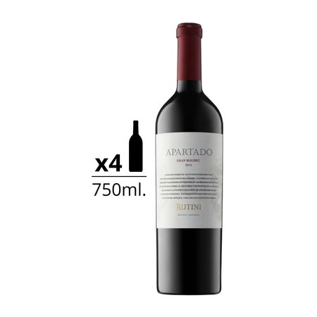Vinos Tintos Rutini Apartado Gran Malbec Caja x 4