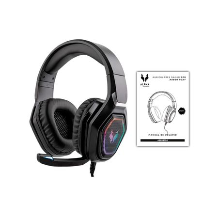 Auriculares Game Alpha Gadnic 8800 Play Micrófono Luz RGB Cancelación Sonido