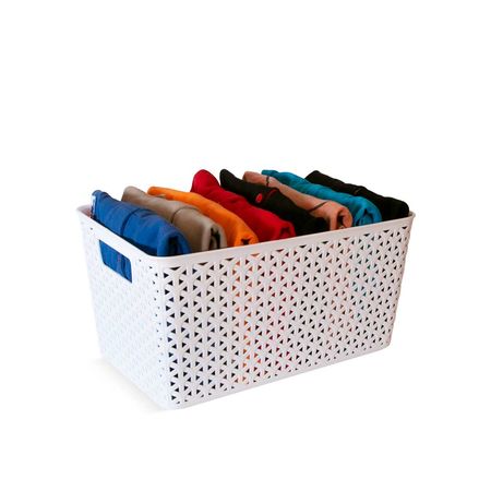Cesto Canasto Ratan Rectangular Organizador - Colombraro