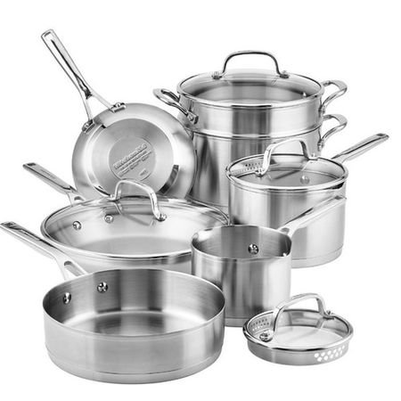 Bateria de cocina Kitchenaid 11 pzs acero Inoxidable induccion