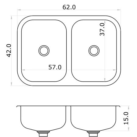 Pileta de Cocina Económica Doble 104EC Mi Pileta