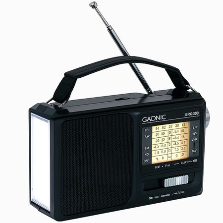 Radio Portatil BT GADNIC Inalámbrica AMFM Recargable Con Luz