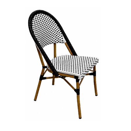 Silla de Diseño Bistro de Exterior Revestida Ratán Premium Apilable