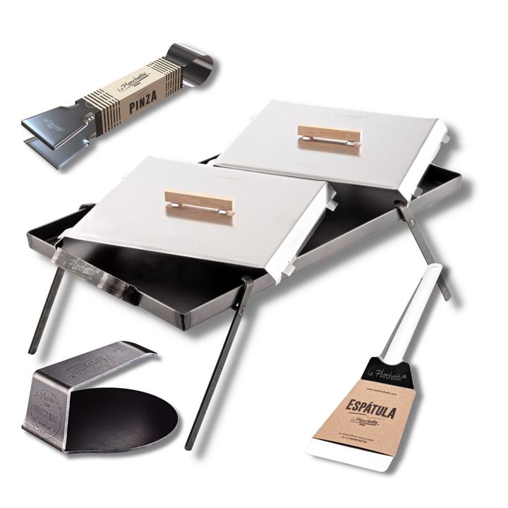 Combo Plancheta de 2 Hornallas + Tapas + Patas + Pinza + Esptula + Smasher - La Planchetta - Vista 1