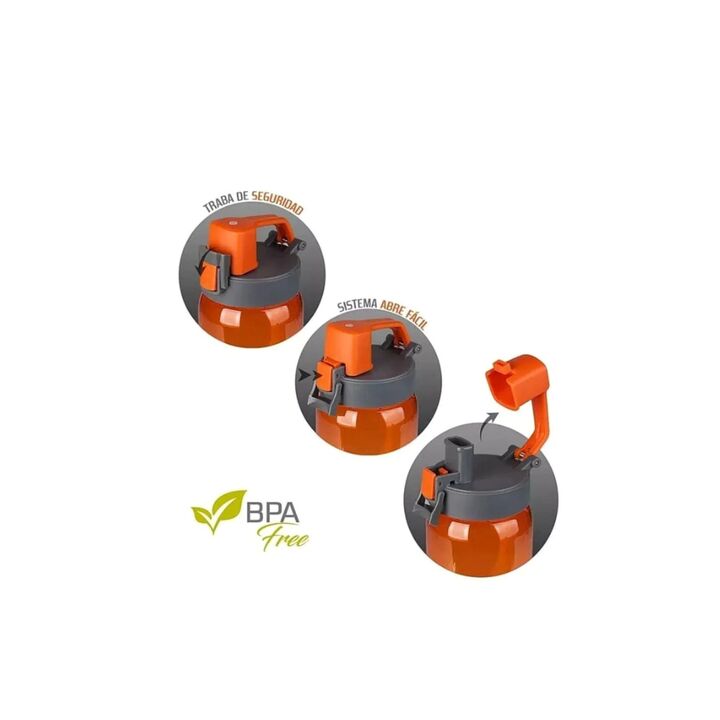 BOTELLA DEPORTIVA WATERDOG LIBRE DE PBA 800CC (C:NARANJA PB2080OR) - Vista 3
