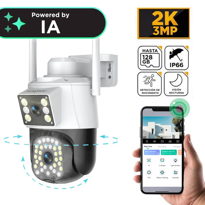 Cámara De Seguridad Gadnic S-Cam Full HD 3MP Control Por App Visión Nocturna IR Color - Vista 1