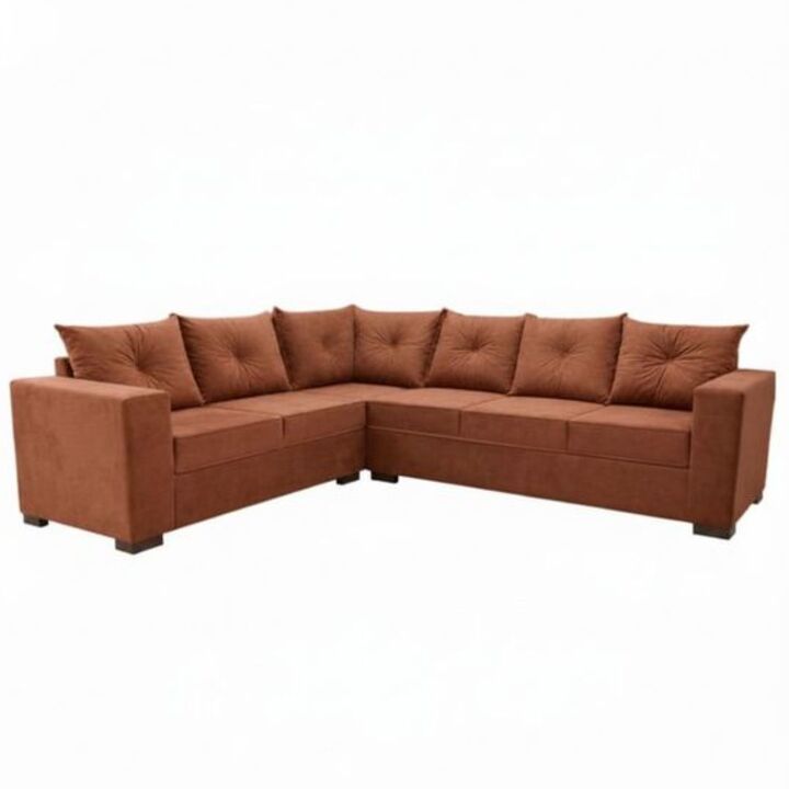 Sillon esquinero Bariloche con seis lugares color terracota - Vista 1