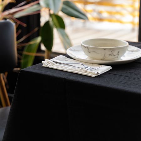 Mantel nordico 2.00x1.40 mts - decorativo lienzo tusor Negro