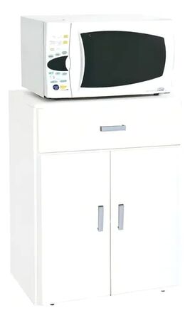Mesa Para Microondas Con Cajon Platinum Blanca 2 Puertas