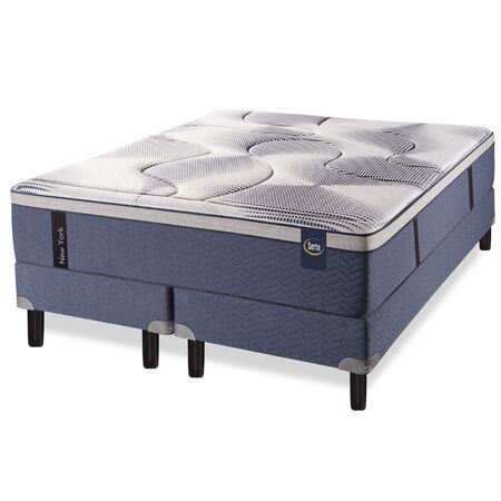 Colchon y Sommier Serta New York Super King 200x200x35cm de Resortes Pocket con Europillow Visco Inteligente
