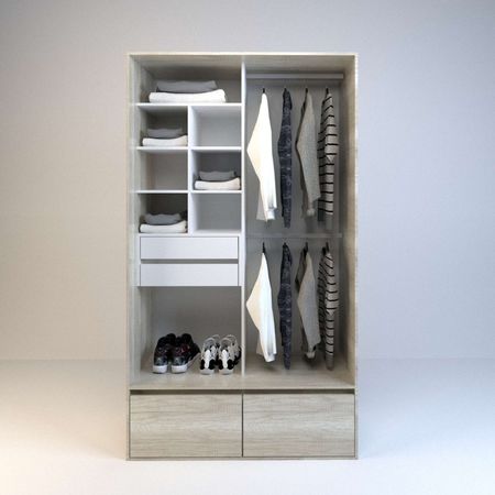 Vestidor 1,20m Alto 2 Cajones 2 Zapateros Nevado Everest Tables