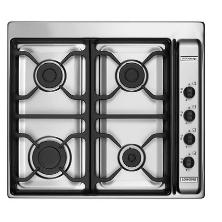 Anafe A Gas Longvie 60 CM Acero Inoxidable Fundición A6600xf