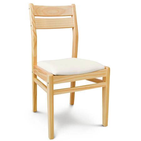 Silla de Comedor Docta lustre Natural Tapizado Inka Marfil Espacity