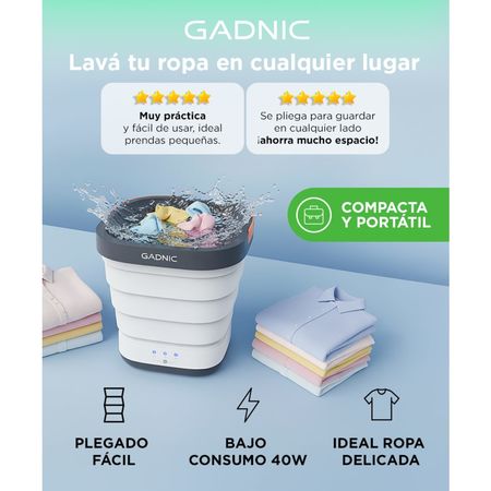 Mini Lavadora Secadora Gadnic 2 En 1 Plegable Portátil