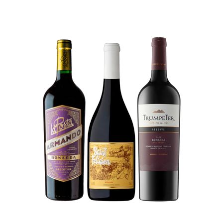Vinos Tintos Bonarda Seleccion x 3 Con Estuche