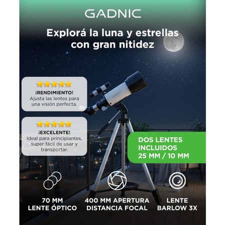 Telescopio Reflector Gadnic Binoculares 400x70 Alta Calidad