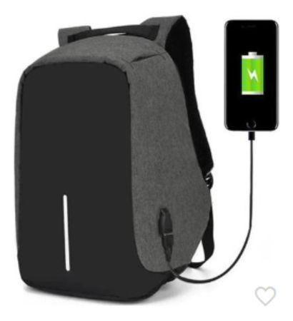 Mochila Porta Notebook Con Usb Ml-Moch01b Dark Grey Impacto