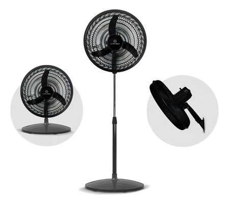 Ventilador De Pie Wbvp18k 18 75w Whitenblack 3 En 1 Estructura Negro Aspas Negro Diámetro 45 cm Material de las aspas Plástico