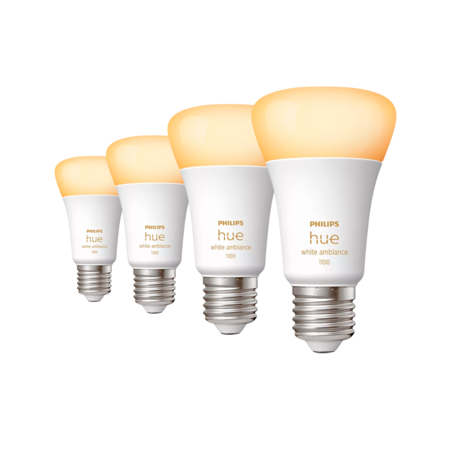 Pack x4 Lampara Led Inteligente Philips Hue E27 Calida Fría