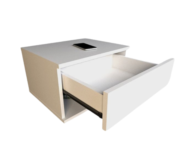 Mesa De Luz Linea Minimal Flotante C/1 Cajon 6448 Everest Tables - Vista 2