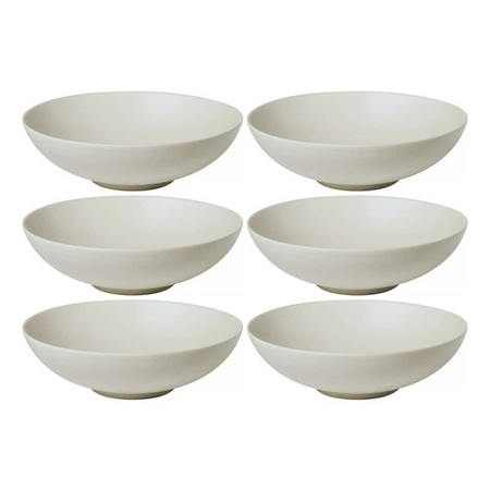Set X6 Bowl Compotera Porcelana Baralee 21cm Fine Plus Gris Gris